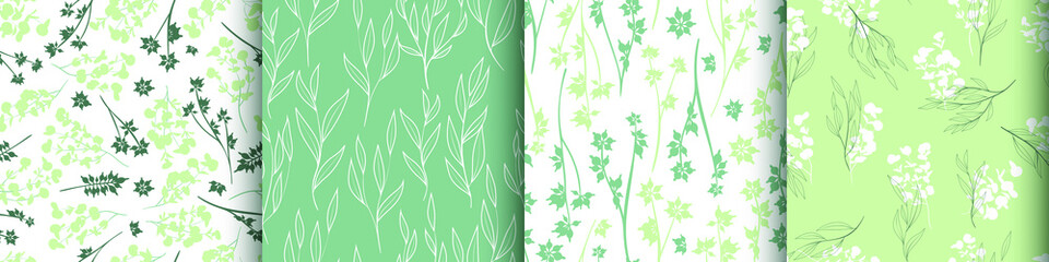 Wall Mural - Seamless Eucalyptus Pattern. Summer Botanical Texture. Tropical Textile Design. Floral Pattern. Hand Drawn Palm Branches. Vintage Foliage Print. Romantic Leaves Border. Herbal Floral Pattern.