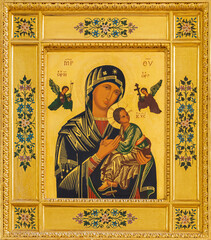 Papier Peint - MONOPOLI, ITALY - MARCH 6, 2022: The painting of Madonna - (Our Lady of Perpetual Help) in the church Chiesa di San Franceso d Assisi by unknown aritst.