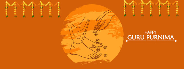 creative illustration or poster for the day of honoring celebration guru purnima.