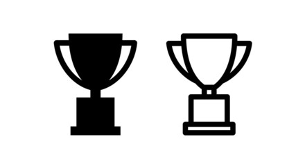 Wall Mural - Cup icon. Winner award symbol. Competition prize. Champion sports trophy. Isolated raster illustration on a white background.