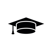 Square Academic Cap Icon. Training Hat. Symbol Of Knowledge And Learning. Solemn Accessory Of Teachers And Graduates (students) Of Higher Educational Institutions. Isolated Vector Illustration.