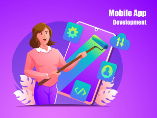 mobile app development concept illustration