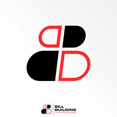 Poster - big and small half ellipse on top and down like letter B font image graphic icon logo design abstract concept vector stock. Can be used as a symbol related to initial or monogram