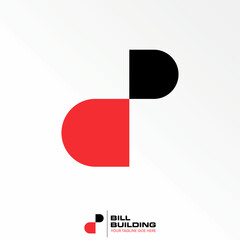 Poster - big and small half ellipse on top and down like letter B font image graphic icon logo design abstract concept vector stock. Can be used as a symbol related to initial or monogram