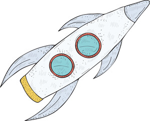 Wall Mural - rocket hand drawn illustration