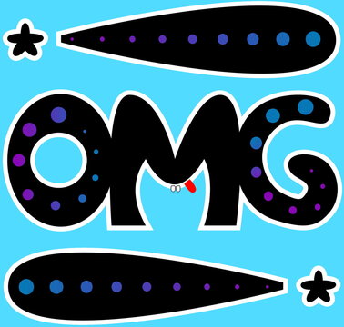 Funny emotional disco lettering 