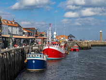 The Port Of Whitby On The North Yorkshire Coast In The Northeast Of England.