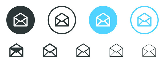 Leinwandbilder - mail envelope icon, message icon, email symbol in filled, thin line, outline and stroke style for apps and website	
