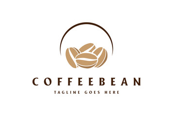 Wall Mural - Retro Vintage Simple Coffee Bean for Cafe Bar or Product Label Logo Design Vector