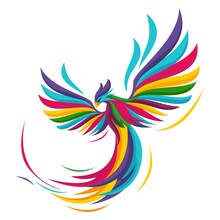Colorful Style Phoenix Vector Character Illustration