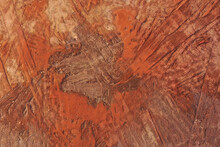 Aerial Top View Of Red Dirt Wheel Imprinted On The Ground At Construction Site