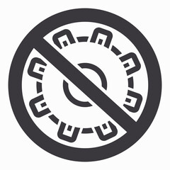 Poster - Do not repair. No settings. Icon prohibition gear. Shopping cart isolated minimal single flat linear icon for application and info-graphic. 