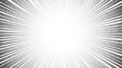 Wall Mural - Dotwork noise burst beam background. Black noise stipple dots sunburst pattern. Motion, explosion effect. Abstract dotwork banner with star flash. Radial ray grunge pattern. Abstract sunbeam. Vector