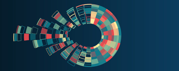 Aufkleber - Big data stream futuristic infographics. File structuring, machine learning. Big data visualization. A dynamic array of information. Data sorting process.