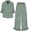 © JUSTDZINE - RESORT COLLAR PAJAMA SET WITH FRILLS FOR WOMEN AND TEEN GIRLS IN EDITABLE VECTOR FILE