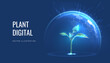 © Lagunova - Dome protects the plant. The concept of environmental protection. Futuristic sprout vector illustration