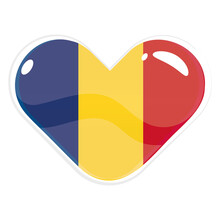 Isolated Heart Shape With The Flag Of Romania Vector