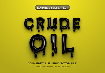 Black liquid ink text effect. Editable crude oil text effect.