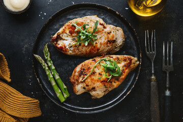 Poster - Tasty chicken breast with vegetables