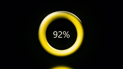Aufkleber - Luminous ring with percentages. Motion. Bright ring is filled with color with numbers and percentages. Ring of loading or charging phone in 3d