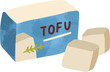 Composition of sliced tofu illustration