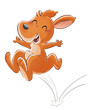 Jumping little kangaroo illustration