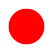 Solid red dot icon. Red dot icon.