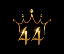 Golden Luxury Crown Monogram Number 44