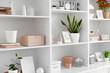 © Pixel-Shot - Shelf unit with beautiful decor in room