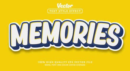 Poster - Editable text effect, Memories text with color white and yellow style