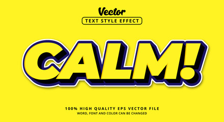 Poster - Editable text effects, Calm text in modern color style yellow black blue