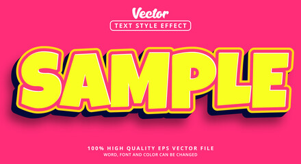 Poster - Sample text in color combination style and text happy, Editable text effect