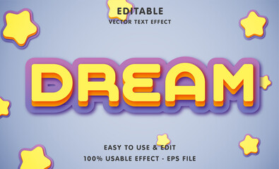 Poster - dream editable text effect with modern and simple style, usable for logo or campaign title