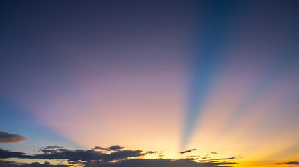 Wall Mural - colorful sunset and sunrise with clouds.blue and orange color of nature.many white clouds in the blu