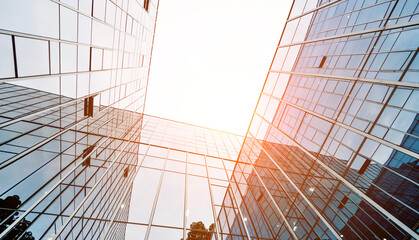 Canvas Print - Low angle view of modern office building exterior