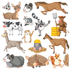 Poster - Seamless pattern with cute animals