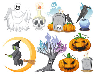 Wall Mural - set of witches and wizard objects