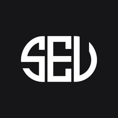 Wall Mural - SEU letter logo design on black background. SEU  creative initials letter logo concept. SEU letter design.