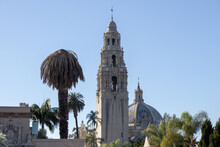 Part Of Sprawling Balboa Park, El Prado Is A Long Promenade Lined By Museums And Gardens And Buildings. In Beautiful Spanish Architecture