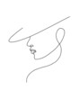 Line art woman face in a hat vector in one line art style. Line art in elegant style for posters, prints, tattoos, wall art, textile, cards. Beautiful woman face. Vector design illustration image
