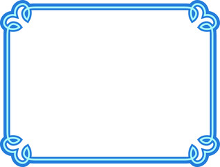 Wall Mural - vector border frame. blue white background or banner. simple rectangular horizontal billboard, card,