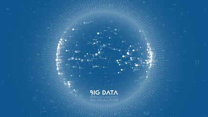 Poster - Big data visualization. Futuristic infographic. Information aesthetic design. Visual data complexity. Complex data threads graphic visualization. Abstract data graph.