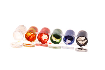 Aufkleber - empty paint jars isolated on white background
