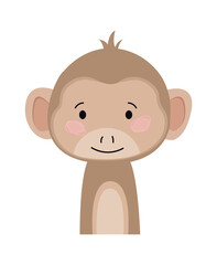 Wall Mural - Childish Monkey Cartoon Cute Animal. Vector illustration