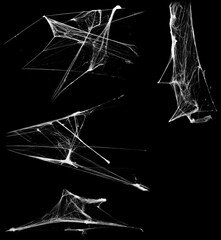 Wall Mural - overlay the cobweb effect. a collection of spider webs isolated on a black background. spider web el