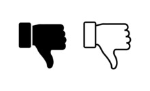 Dislike Icon Vector. Dislike Sign And Symbol. Hand With Thumb Down