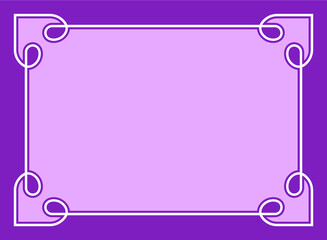 Wall Mural - Vector border frame. Purple pink background, page or banner. Beautiful horizontal billboard, card, plaque, signboard, sticker or label