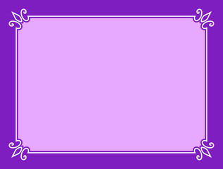 Wall Mural - Vector border frame. Purple pink background, page or banner. Beautiful horizontal billboard, card, plaque, signboard, sticker or label