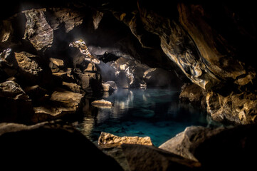 Poster - Photo of small pond in cave