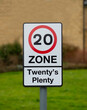 20 Zone sign, England, United Kingdom